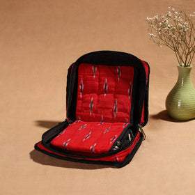 Red Handmade 4 Pockets Cotton Jewellery Bag