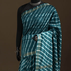 Chanderi Silk Leheriya Tie-Dye Saree with Zari Border 06