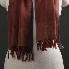 Brown - Kumaun Handwoven Pure Merino Wool Stole 104