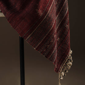 Kutch Bhujodi Handspun Handwoven Merino Wool x Katia Silk Chomuk Buta Shawl 03