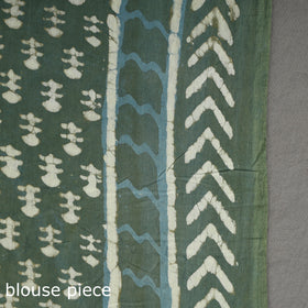Buy Pipad Hand Block Printed Cotton Saree Online at iTokri.com