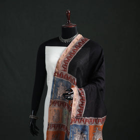 Multicolor - Mata Ni Pachedi Handpainted Natural Dyed Chanderi Silk Handloom Dupatta 08