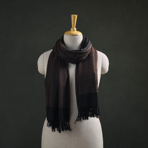 Brown - Kumaun Handwoven Pure Merino Wool Stole 105
