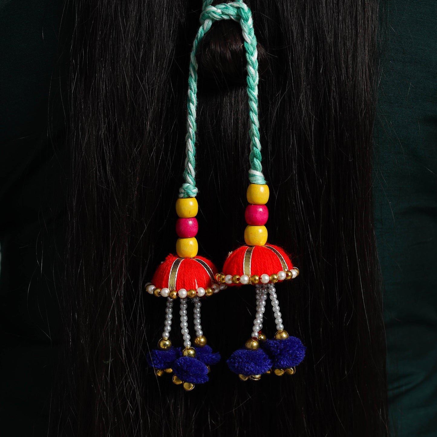 Thread Braided & Bead Work Hair Parandi 26