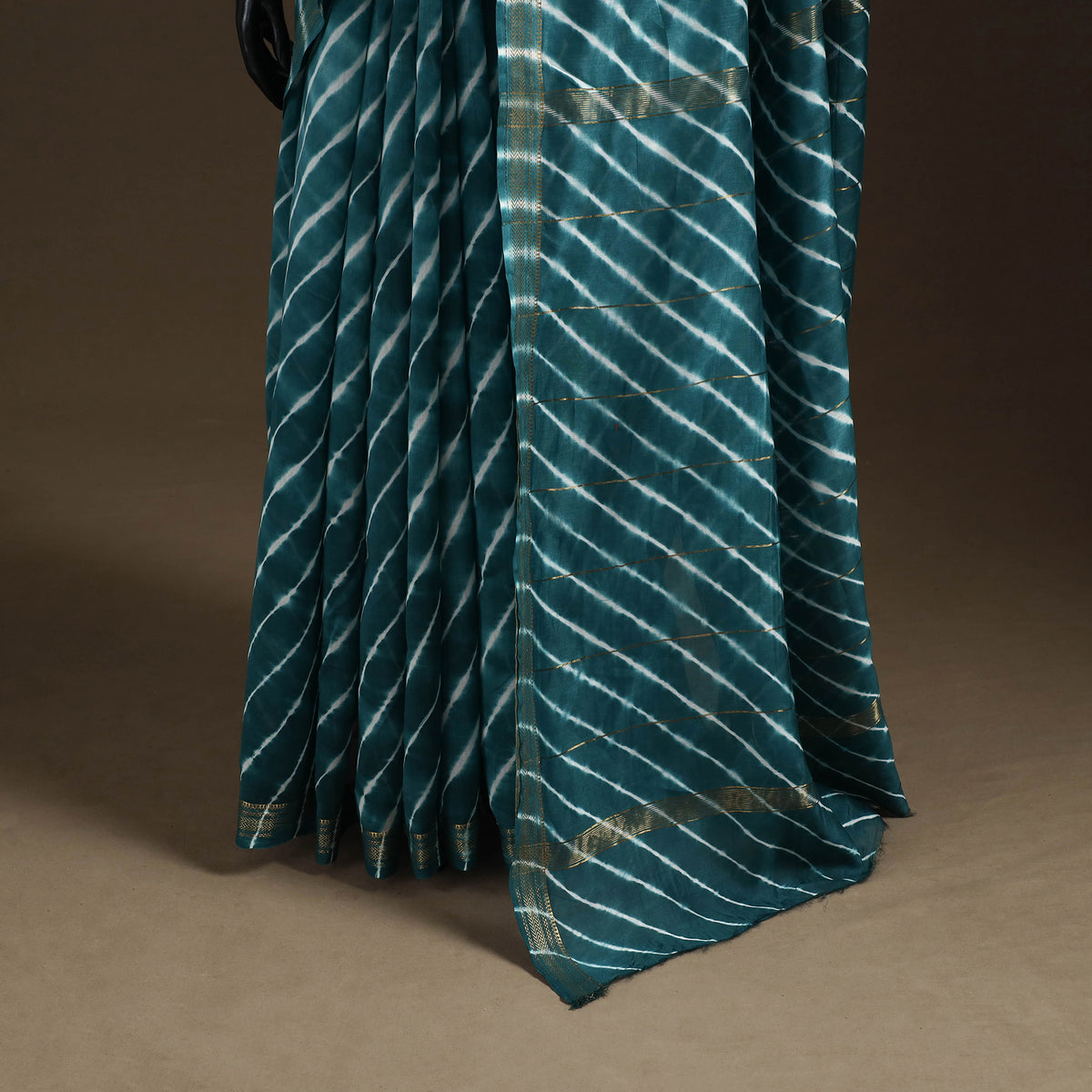 Chanderi Silk Leheriya Tie-Dye Saree with Zari Border 06