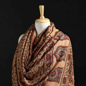 Ajrakh Hand Block Print Natural Dyed Handwoven Acrylic Wool Shawl 14