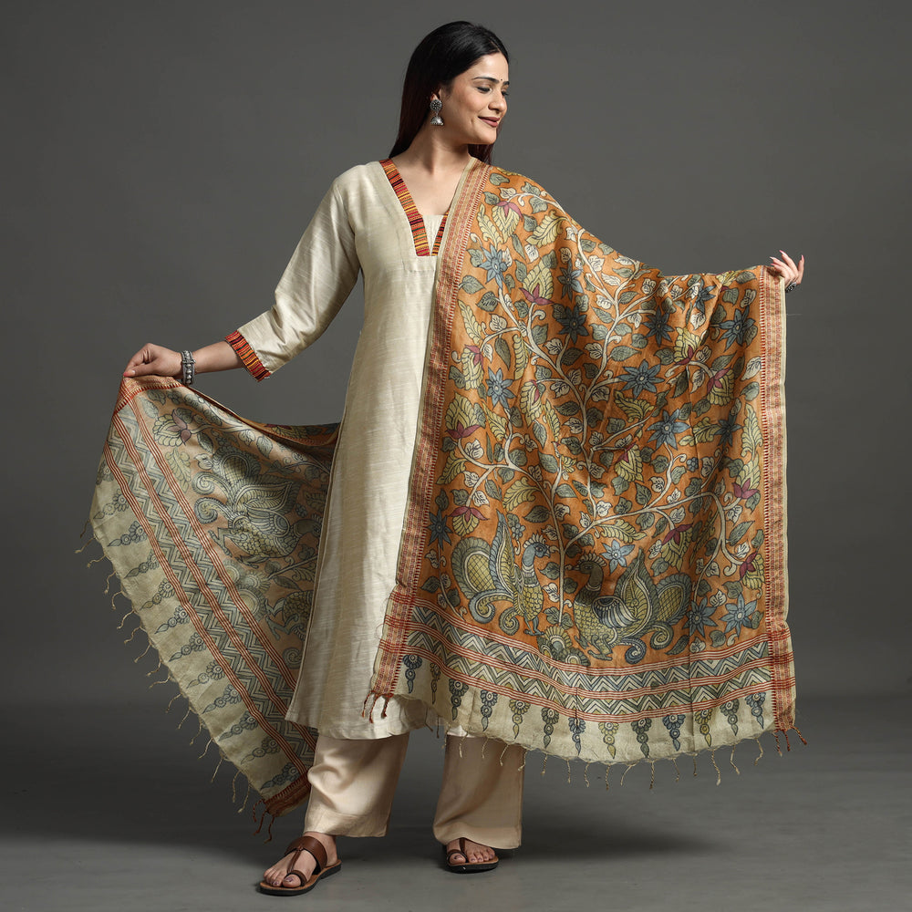 kalamkari silk dupatta