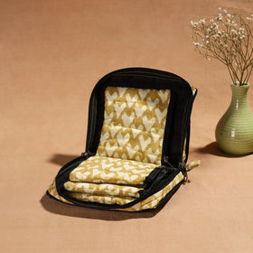  Yellow Handmade 4 Pockets Cotton Jewellery Bag