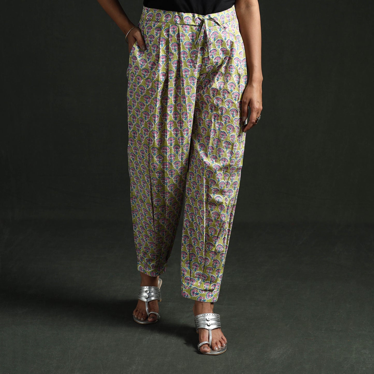 Sanganeri Hand Block Print Cotton Afghani Salwar 03