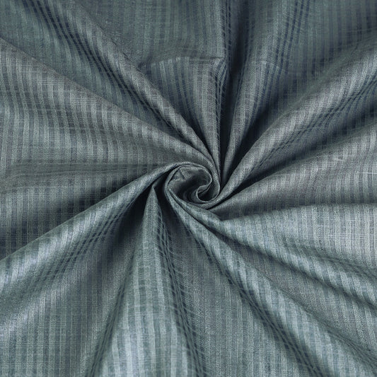 Light Green Vidarbha Tussar Silk Checks Handloom Fabric
