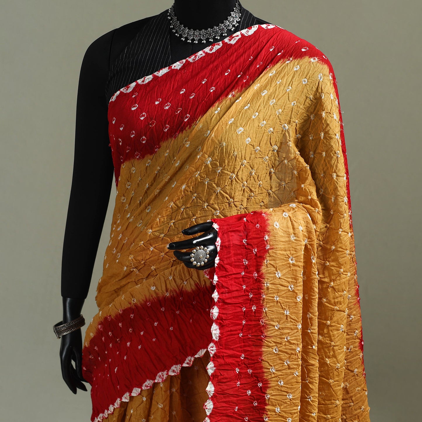 Kutch Tie-Dye Bandhani Cotton Saree with Blouse Piece 38