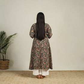 Buy Green Printed Cotton A-Line Kalamkari Kurta For Women