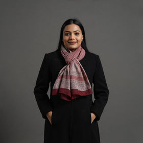  Maroon Bagh Hand Block Printed Merino Woollen Stole