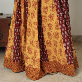  Bagh Block Printed Patchwork Cotton Long Skirt 