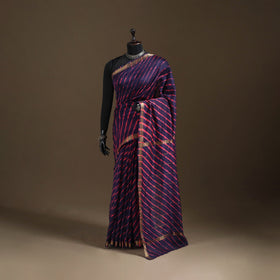 Chanderi Silk Leheriya Tie-Dye Saree with Zari Border 07