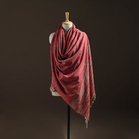 Kutch Bhujodi Handspun Handwoven Merino Wool x Katia Silk Chomuk Buta Shawl 04