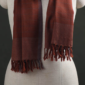 Brown - Kumaun Handwoven Pure Merino Wool Stole 107