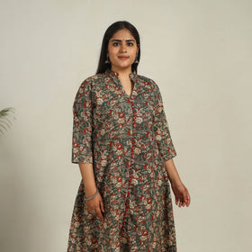 Buy Green Printed Cotton A-Line Kalamkari Kurta For Women