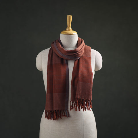 Brown - Kumaun Handwoven Pure Merino Wool Stole 107