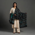  Cotton Hand Batik Print Black Dupatta