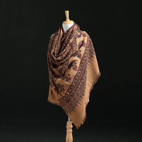 Ajrakh Hand Block Print Natural Dyed Handwoven Acrylic Wool Shawl 15