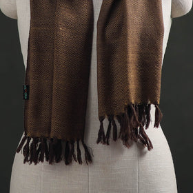 Brown - Kumaun Handwoven Pure Merino Wool Stole 108