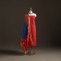 Pochampally Ikat Handloom Sico Unstitched Dress Material: Kurta with Mulberry Silk Dupatta 37