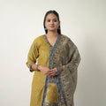 Yellow - Chanderi Silk Hand Block Bagru Print Kurta Set 04