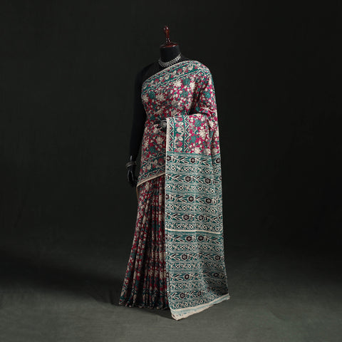 Multicolor - Kalamkari Printed Cotton Saree 01