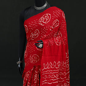Kutch Bandhani Tie-Dye Cotton Saree 51