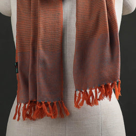 Orange - Kumaun Handwoven Pure Merino Wool Stole 109
