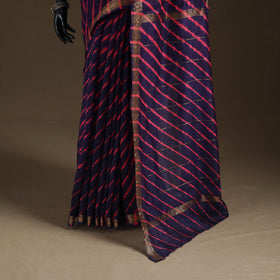 Chanderi Silk Leheriya Tie-Dye Saree with Zari Border 07