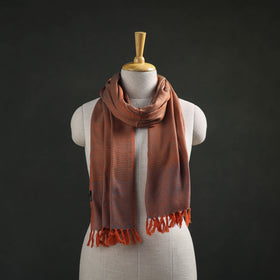 Orange - Kumaun Handwoven Pure Merino Wool Stole 109