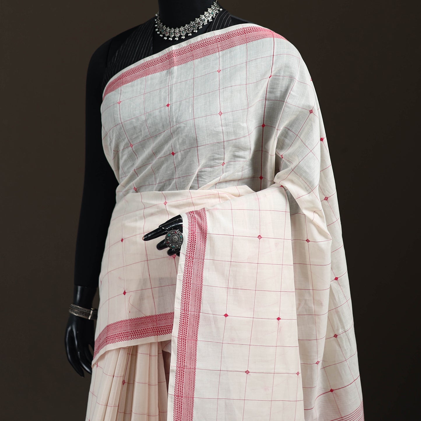 Godavari Jamdani Buti Pure Handloom Cotton Saree 06