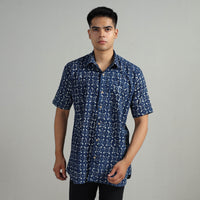 Indigo Block Printed Shirt