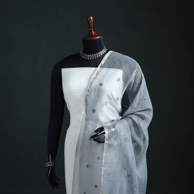 Kota Doria Cotton Embroidered Plain Dupatta 13