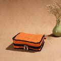 Orange Handmade 4 Pockets Cotton Jewellery Bag