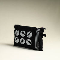 Black - Assam Hargila Cotton Canvas Utility Pouch