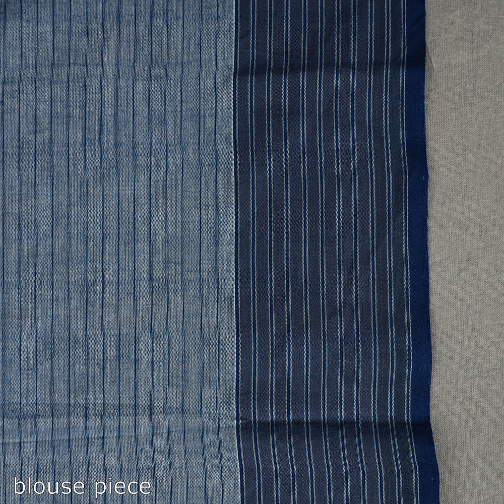 Beige - Stripes Cotton Handloom Saree 08