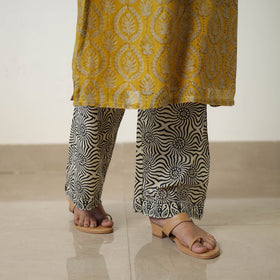 Yellow - Chanderi Silk Hand Block Bagru Print Kurta Set 04