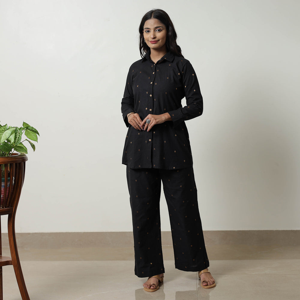 Black - Jacquard Cotton Co-Ord Set 02