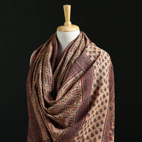 Ajrakh Hand Block Print Natural Dyed Handwoven Acrylic Wool Shawl 16