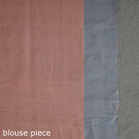 Grey - Pure Handloom Natural Dyed Missing Plain Cotton Saree 12