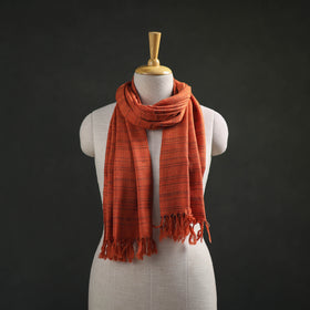 Orange - Kumaun Handwoven Pure Merino Wool Stole 112