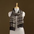 Brown - Pipad Hand Block Print Natural Dyed Chanderi Silk Handloom Stole 49