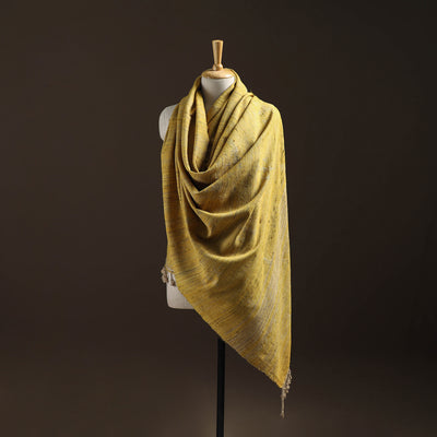 Kutch Bhujodi Handspun Handwoven Merino Wool x Katia Silk Chomuk Buta Shawl 05