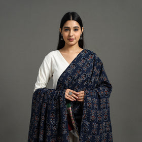 Multicolor - indigo cotton reversible patchwork dupatta 22