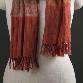 Orange - Kumaun Handwoven Pure Merino Wool Stole 114