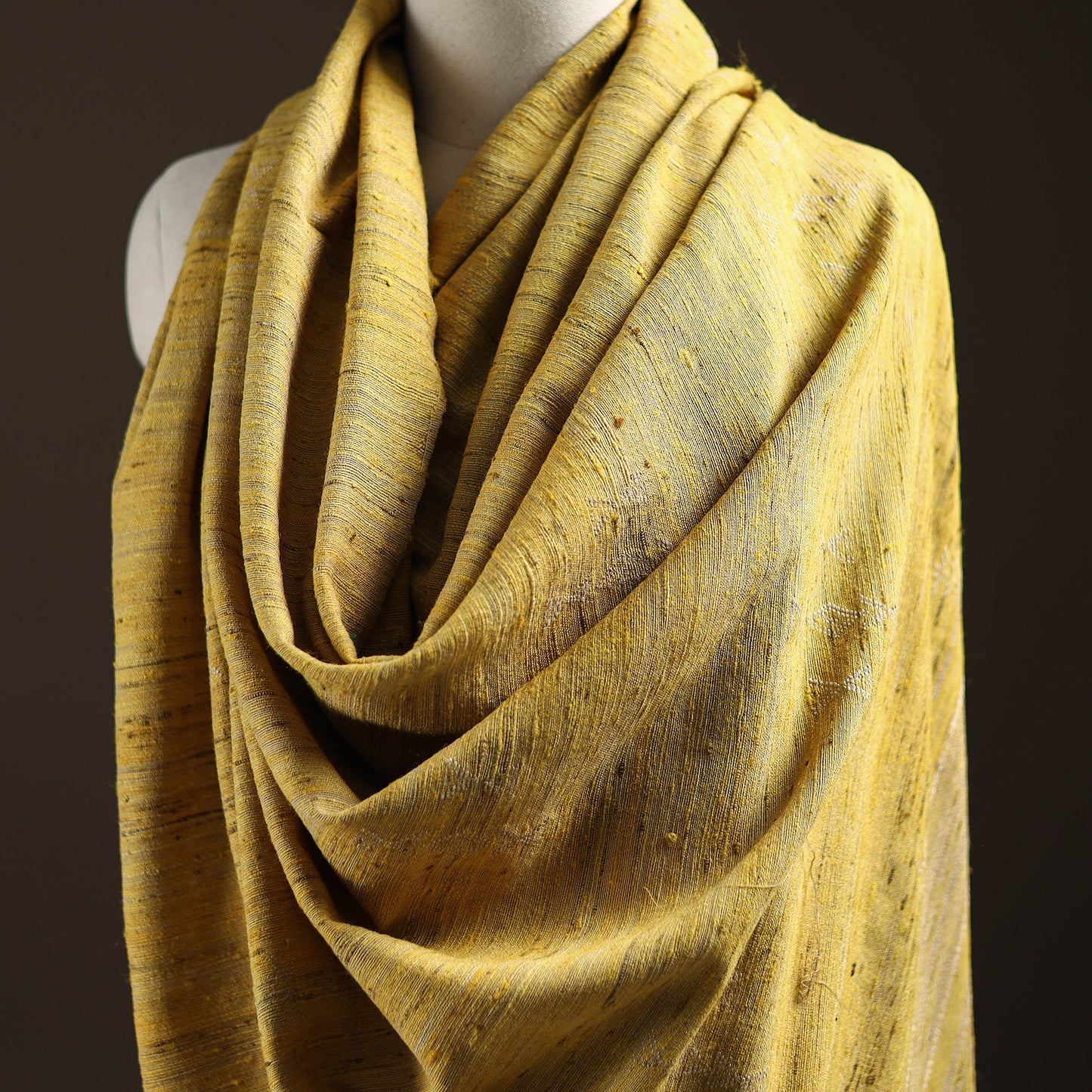 Kutch Bhujodi Handspun Handwoven Merino Wool x Katia Silk Chomuk Buta Shawl 05