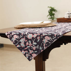 Black Handcrafted Cotton Table Runner